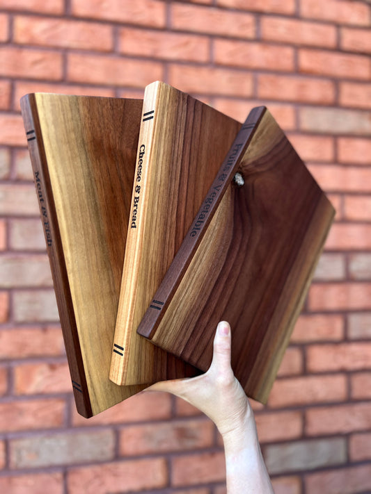 Walnut Cookbook Cutting Board Set of 3