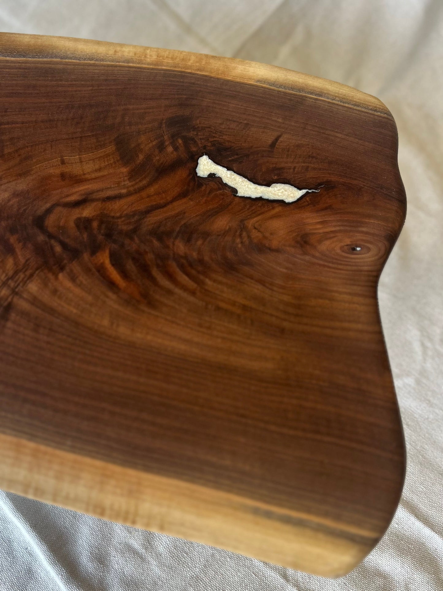 Large Walnut Charcuterie Board w/ White Epoxy