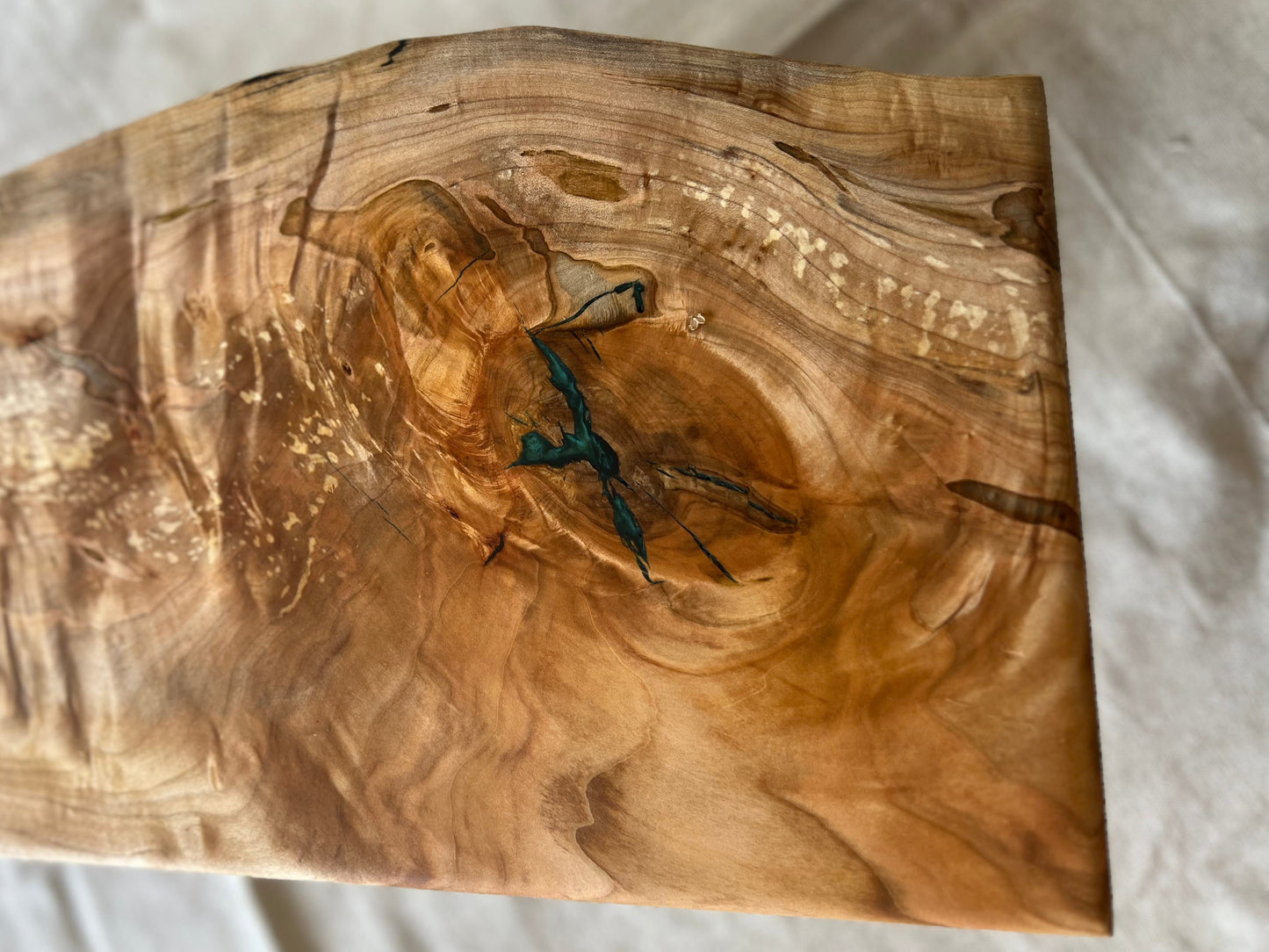 Ambrosia Maple Charcuterie Board w/ Green Epoxy